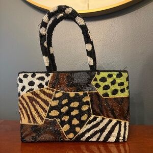 Y2K Small Animal Print Beaded Bag - SOLD